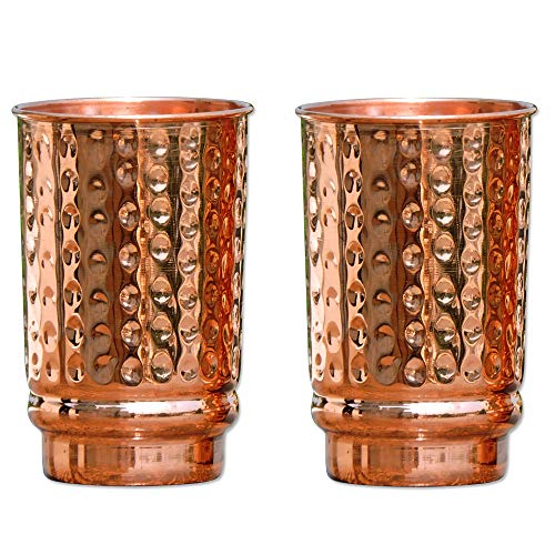 Product Cover HealthGoodsIn - Hammered Pure Copper (99.74%) Tumbler Set of 2 | Traveller's Copper Mug for Serving Water | For Ayurveda Health Benefits (11.8 US Fluid Ounce)