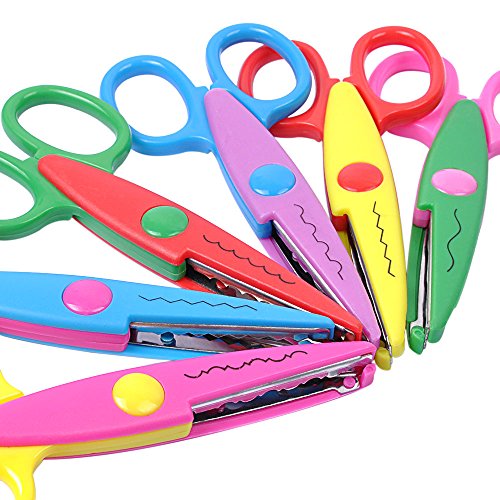 Product Cover UCEC 6 Colorful Decorative Paper Edge Scissor Set, Great for Teachers, Crafts, Scrapbooking, Kids Design