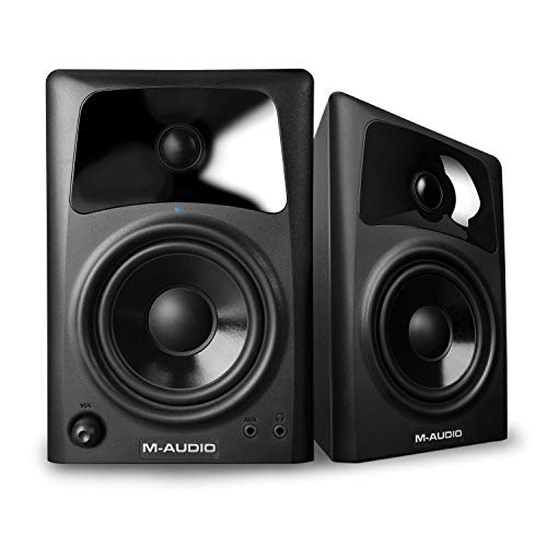 Product Cover M-Audio AV42 | Compact Active Desktop Reference Monitor Speakers For Premium Playback, Professional Media Creation and Immersive Gaming Sound