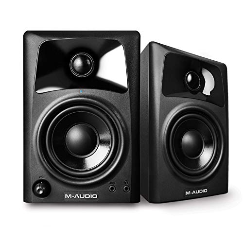 Product Cover M-Audio AV32 | Compact Active Desktop Reference Monitor Speakers For Premium Playback, Professional Media Creation and Immersive Gaming Sound