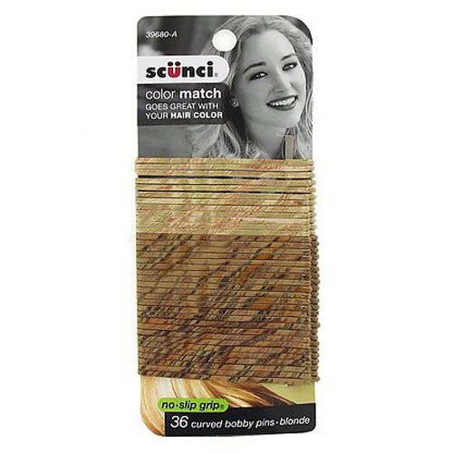 Product Cover Scunci No-Slip Grip Color Match Curve Bobby Pins 2.75