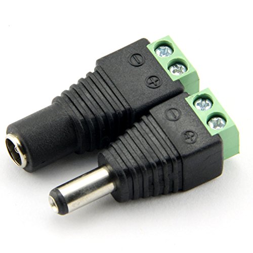 Product Cover Ruiling 5 Pair DC Power Jack (5 x Male and 5 x Female) 5.5mm x 2.1mm CCTV Power Jack Adapter