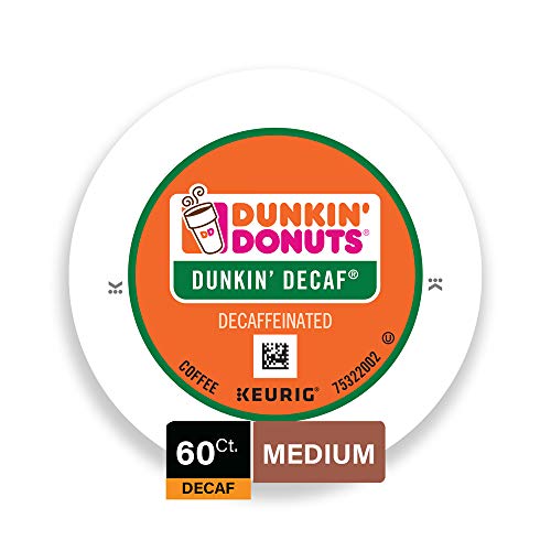 Product Cover Dunkin' Donuts Medium Roast Decaf Coffee, 60 K Cups for Keurig Coffee Makers