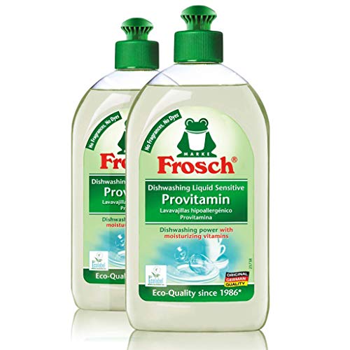 Product Cover Frosch Natural Unscented Sensitive Provitamin Dish Soap, Vegan Hand Dishwashing Detergent, Free and Clear, 500 ml (Pack of 2)
