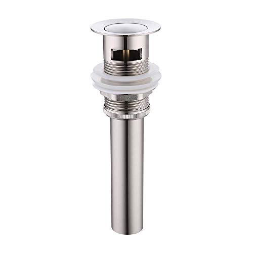 Product Cover KES Bathroom Faucet Vessel Vanity Sink Pop Up Drain Stopper with Overflow, Brushed Nickel, S2007A-BN