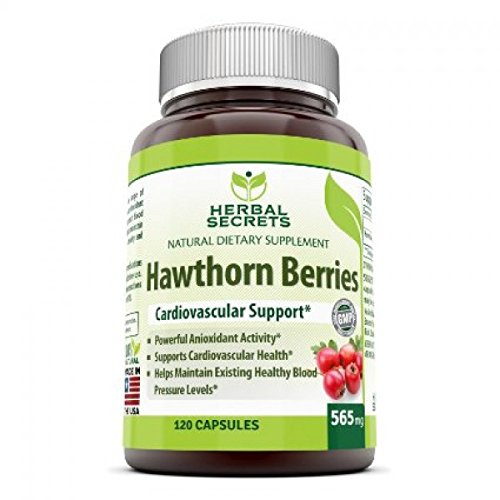 Product Cover Herbal Secrets Hawthorn Berries 565 Mg 120 Capsules (Non-GMO) - Supports Cardiovascular Health, Helps Maintaining Existing Blood Level, Powerful Anioxidant Activity*
