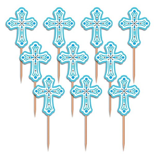 Product Cover Amscan 400082 013051544928 Party Pick Religious Blue Pack of 36, As Shown