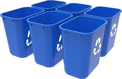 Product Cover Storex Medium Recycling Basket, 15 x 10.5 x 15 Inches, Blue, Case of 6 (STX00714U06C)