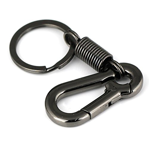 Product Cover maycom Retro Style Simple Strong Carabiner Shape Keychain Key Chain Ring Keyring Keyfob Key Holder (Black)
