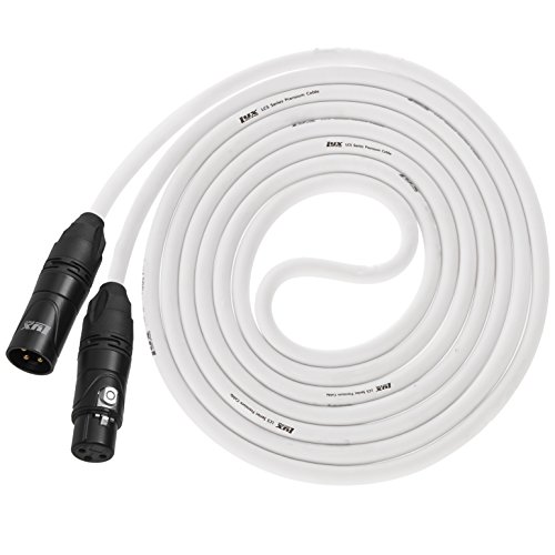 Product Cover LyxPro Balanced XLR Cable 10 ft Premium Series Professional Microphone Cable, Powered Speakers and Other Pro Devices Cable, White
