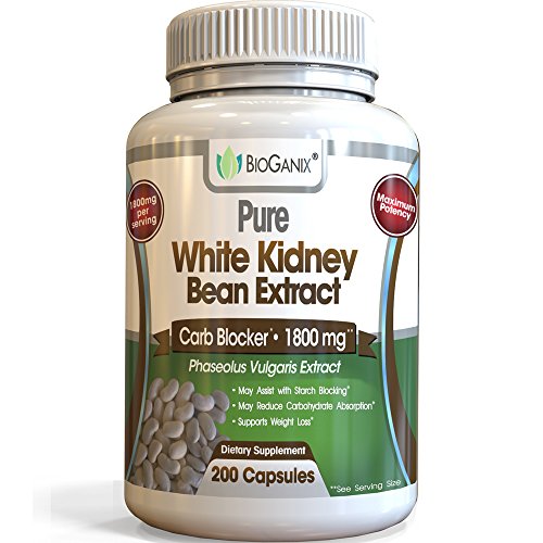 Product Cover Pure White Kidney Bean Extract 1800mg Serving (200 Capsules) Best Carb and Fat Blocker & Starch Intercept Supplement for Weight Loss