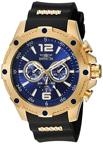 Product Cover Invicta Men's 19659 I-Force 18k Gold Ion-Plated Watch with Black Polyurethane Band