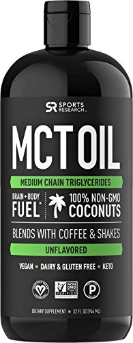 Product Cover Premium MCT Oil derived only from Non-GMO Coconuts - 32oz BPA Free Bottle | Great in Keto Coffee,Tea, Smoothies & Salad Dressings | Non-GMO Project Verified & Vegan Certified (Unflavored)