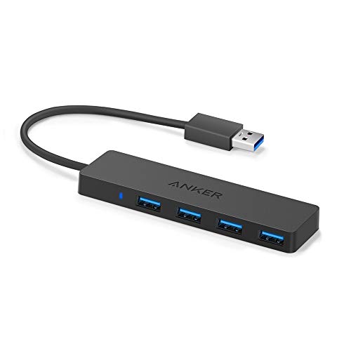 Product Cover Anker 4-Port USB 3.0 Ultra Slim Data Hub for Macbook, Mac Pro/mini, iMac, Surface Pro, XPS, Notebook PC, USB Flash Drives, Mobile HDD, and More
