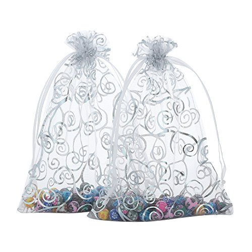 Product Cover Anleolife 50pcs Sheer Organza Wedding Holidays Favor Bags Shower 6
