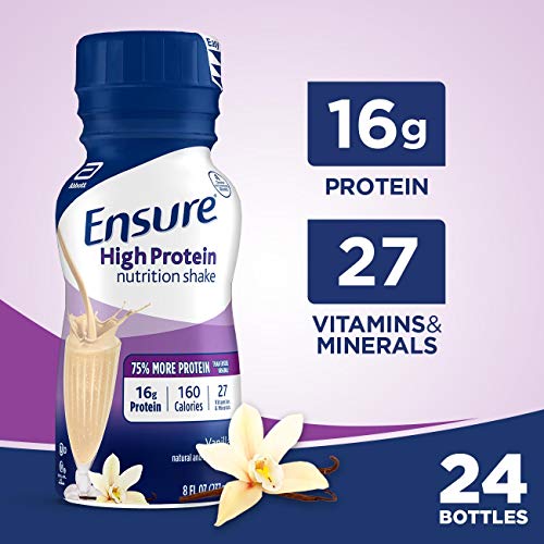 Product Cover Ensure High Protein Nutrition Shake with 16g of high-quality protein, Meal Replacement Shakes, Low Fat, Vanilla, 8 fl oz, 24 Count