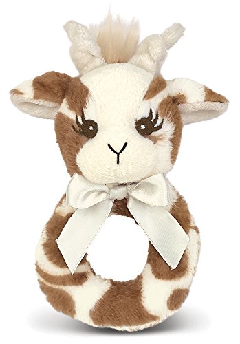 Product Cover Bearington Baby Lil' Patches Plush Stuffed Animal Giraffe Soft Ring Rattle 5.5