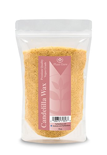 Product Cover Candelilla Vegan Wax Flakes 8 oz 100% Pure and Natural For Skin, Face, Body and Hair DIY Creams, Lotions, Lip Balm and Soap Making Supplies. Beeswax Substitute