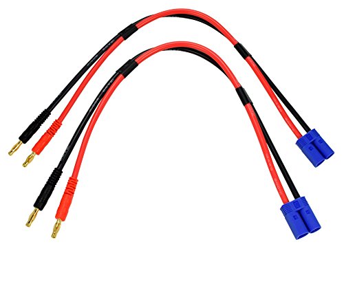 Product Cover EC5 Connector Plug -> 4mm Banana Plugs Battery Charge Lead Adapter Cable - 2 Pack - Apex RC Products #1410