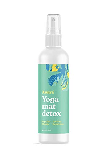 Product Cover ASUTRA Natural & Organic Yoga Mat Cleaner (Uplifting Eucalyptus Aroma), 4 fl oz | Safe for All Mats & No Slippery Residue | Cleans, Restores, Refreshes | Comes w/ Microfiber Cleaning Towel