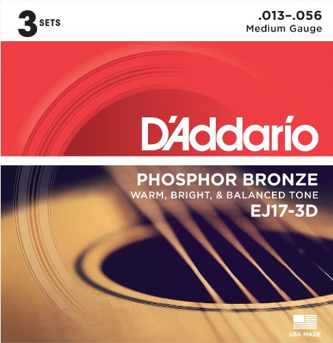 Product Cover D'Addario EJ17 Phosphor Bronze Medium Acoustic Strings (3-Pack)