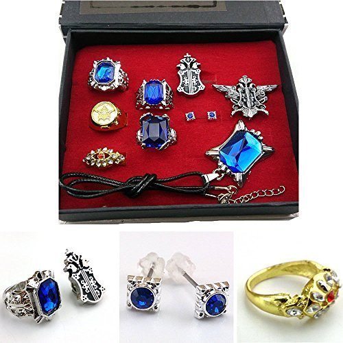 Product Cover Cosplay Black Butler Ciel Sebastian Ring Necklace Earring Studs Set by HiRudolph