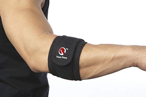Product Cover Thera Point Accupressure Tennis Elbow Brace with Compression Pad for Tendonitis - Relief for Men & Women with Golfer's Elbow - Comfortable Sleeve for Golf Elbow Treatment