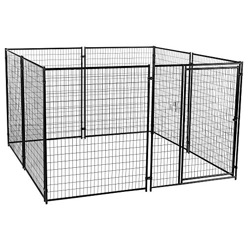 Product Cover Dog Kennel - Lucky Dog Modular Box Kennel - This Welded Animal Enclosure is Perfect for Medium to Large Dogs and Animals and is Designed with Their Safety and Comfort In Mind. Dimensions (6'H x 10'L x 10'W); 200 lbs