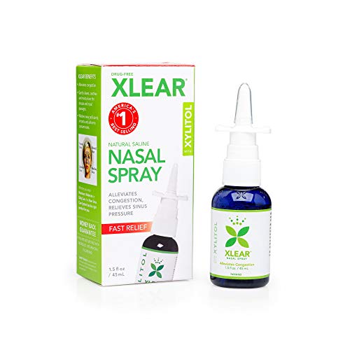 Product Cover XLEAR Nasal Spray, 1.5 Fl Oz, All-Natural Saline and Xylitol Moisturizing Sinus Care - Immediate and Drug Free Relief From Congestion, Allergies, and Dry Sinuses