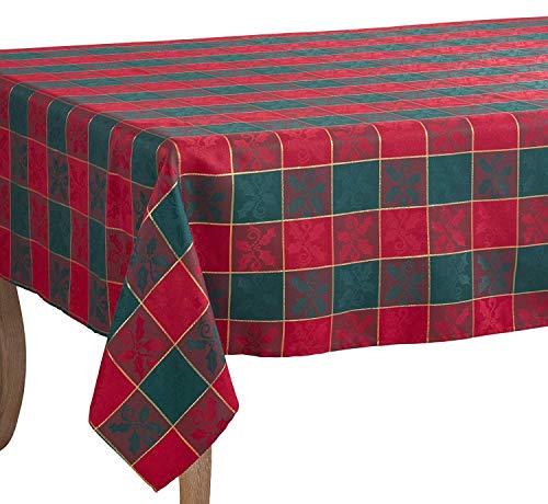 Product Cover fenncostyles.com Royal de Noel Classic Plaid Holiday Square Tablecloth - Red and Green