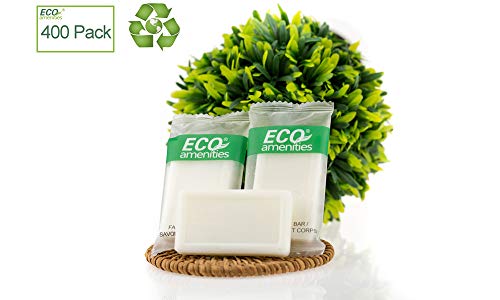 Product Cover ECO AMENITIES Travel size 0.5oz hotel soap in bulk, White, Green Tea, 400 Count