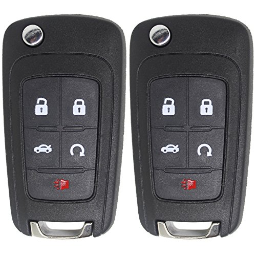 Product Cover Keyless2Go New Keyless Remote 5 Button Flip Car Key Fob for Vehicles That Use FCC OHT01060512 (2 Pack)