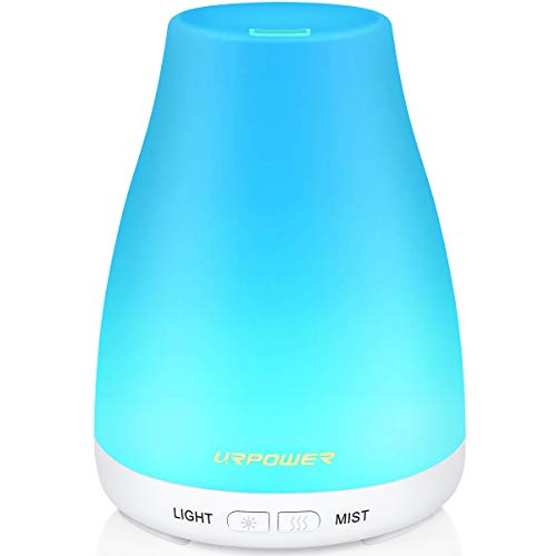 Product Cover URPOWER 2nd Version Essential Oil Diffuser Aroma Essential Oil Cool Mist Humidifier with Adjustable Mist Mode,Waterless Auto Shut-off and 7 Color LED Lights Changing for Home (White)