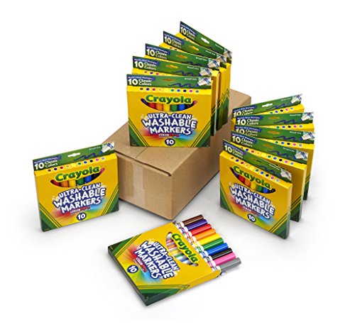 Product Cover Crayola Ultra Clean Washable Markers, Broad Line, 12 Pack, 10 Colors