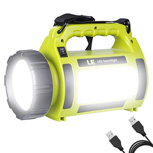 Product Cover Lighting EVER LE Rechargeable LED Camping Lantern, 3600mAh Power Bank, 1000lm Super Bright, Dimmable, 3 Lighting Modes Searchlight, Outdoor Tent Light for Hiking, Fishing, Emergency and More