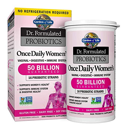 Product Cover Garden of Life Dr. Formulated Probiotics for Women, Once Daily Women's Probiotics, 50 Billion CFU Guaranteed, 16 Strains, Shelf Stable, Gluten Dairy & Soy Free One a Day, Prebiotic Fiber, 30 Capsules