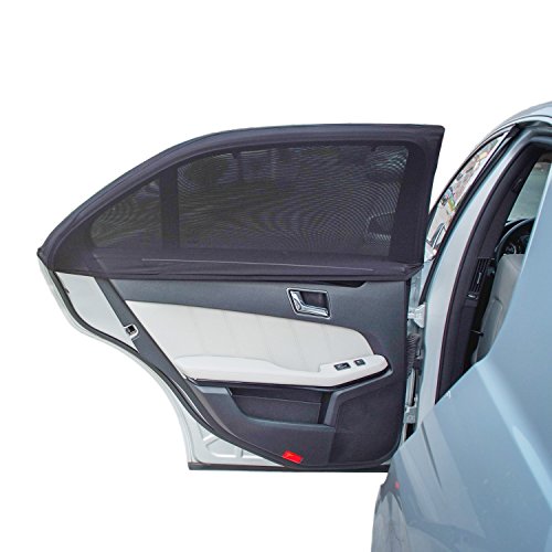 Product Cover TFY Universal Car Side Window Sun Shade - Protects Your Kids from Sun Burn - Double Layer Design - Maximum Protection - Fit Most of Vehicle - 2 Pieces (Regular Contoured Window)
