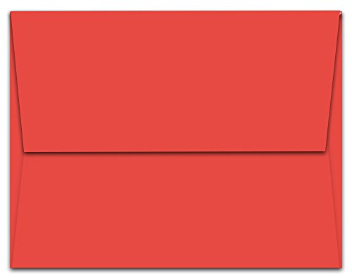 Product Cover Note Card Cafe A2 5.75 x 4.375 in Red Envelopes | 100 Pack | Sealable, Square Flap | Perfect for Invitations, Greeting Cards, Baby Showers, Weddings, Mailing, Crafts | Printable, Multipurpose