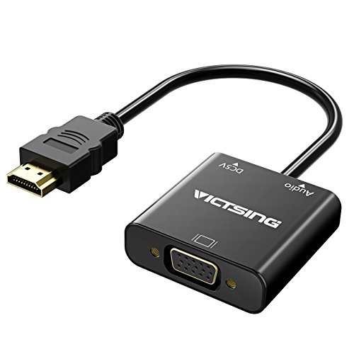 Product Cover VicTsing Gold-Plated 1080P HDMI to VGA Adapter Video Converter with Micro USB & 3.5mm Audio Port Cable for PC/Laptop/DVD