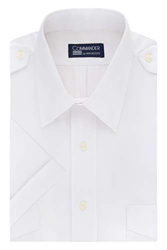 Product Cover Van Heusen Men's Dress Short Sleeve Pilot Shirt, White, 15.5