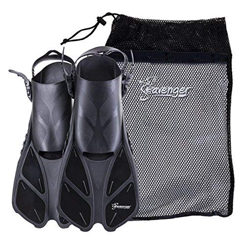Product Cover Seavenger Swim Fins/Flippers with Gear Bag for Snorkeling Diving, Perfect for Travel Black L/XL