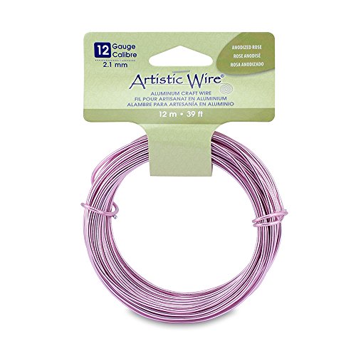 Product Cover Artistic Wire 12 Gauge Round Anodized Aluminum Craft Wire, 39.3', Rose