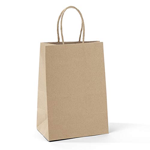 Product Cover Halulu Brown Kraft Paper Bags - Gift Party Bags with handles - 25pc 5