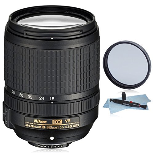 Product Cover Nikon AF-S DX 18-140mm f/3.5-5.6G ED VR Lens (White Box) for Nikon DX DSLR Cameras D3100, D3200, D3300, D5100, D5200, D5300, D5500, D7000, D7100, D7200... + AUD Essential Accessory Bundle