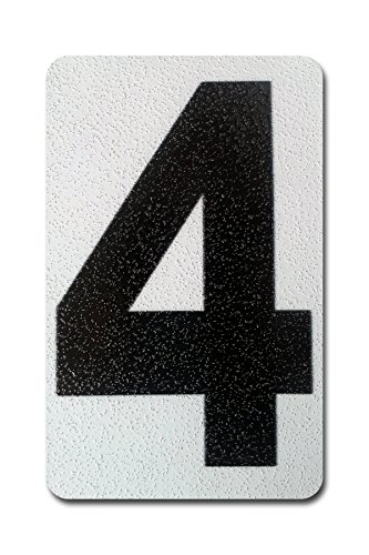Product Cover Individual Peel & Stick, Reflective Aluminum Numbers/Letters, 4 inch (4)