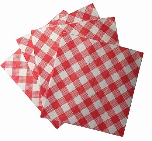 Product Cover Red and White Gingham Luncheon 2-ply Napkins, 20 Count (2 Packs) 40 Napkins Total