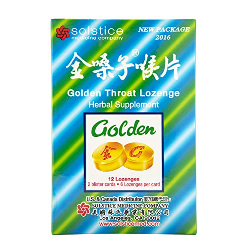 Product Cover Golden Throat Lozenge Cough Drops (Jinsangzi Houpian) 12 Drops (2g) X 8 Pack