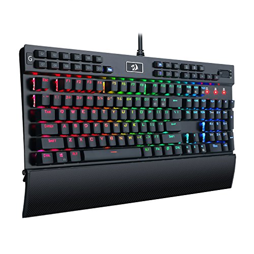 Product Cover Redragon K550 Mechanical Gaming Keyboard, RGB LED Backlit with Brown Switches, Macro Recording, Wrist Rest, Volume Control, Full Size, Yama, USB Passthrough for Windows PC Gamer (Black)