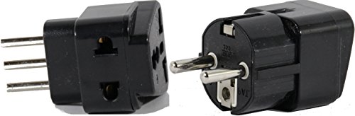 Product Cover US to ITALY Travel Adapter Plug for USA/Universal to EUROPE Type E (C/F) & L AC Power Plugs Pack of 2