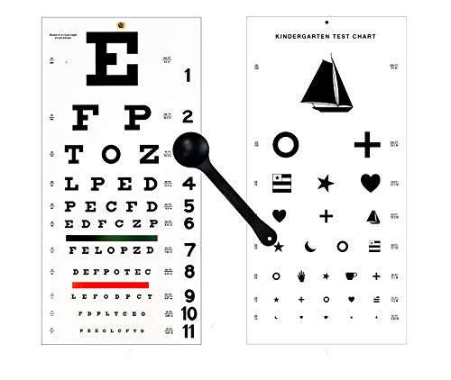 Product Cover EMI OCC-WSK 3 Piece Set - Occluder Plus Snellen and Kindergarten/Children Plastic Eye Vision Exam Test Wall Charts 22 by 11 in.